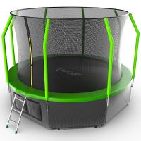 Батут EVO JUMP Cosmo 12ft (Green) с нижней сеткой